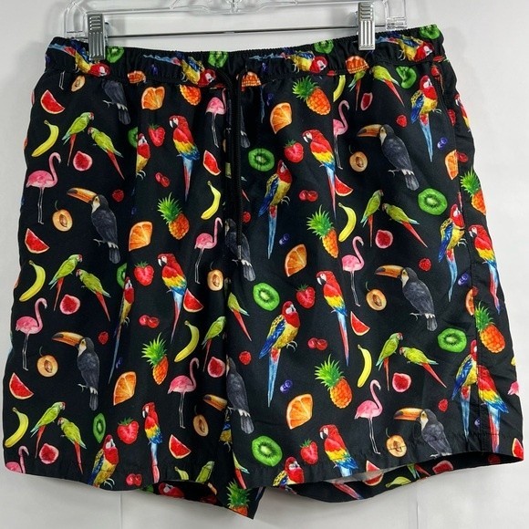 Asos Parrots and Fruit Theme Swim Trunks Size XL - Picture 7 of 14